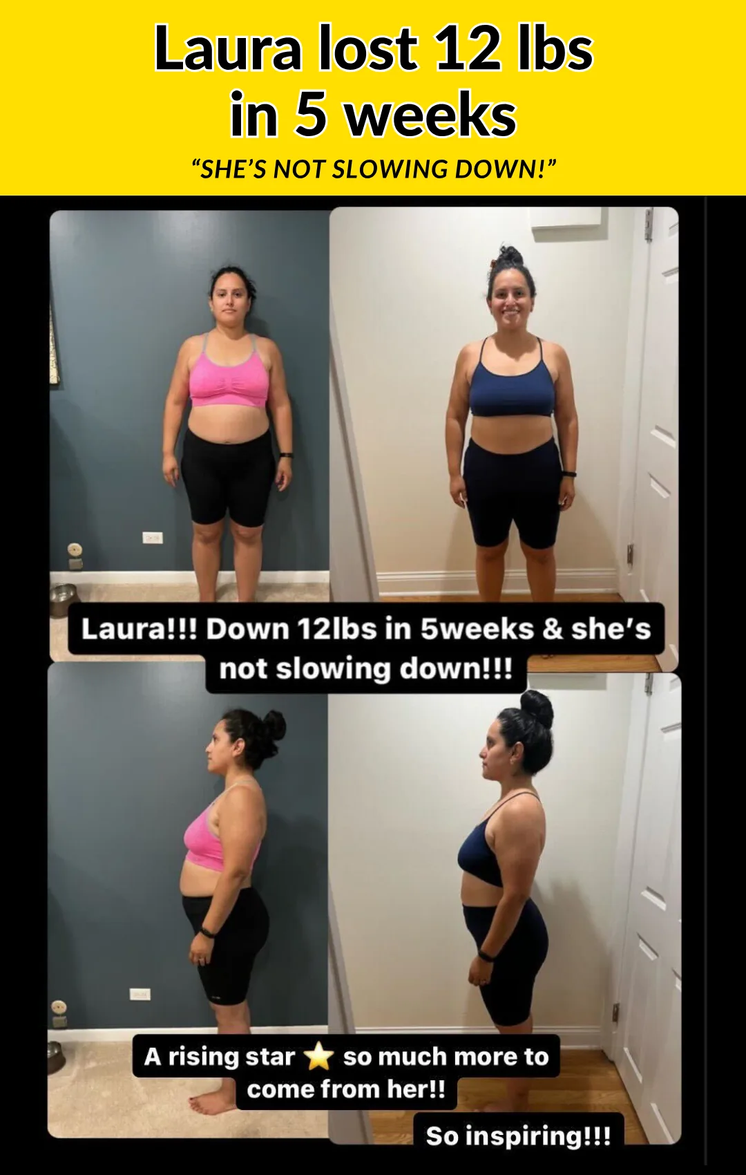 Laura transformation: 12 lbs in 5 weeks