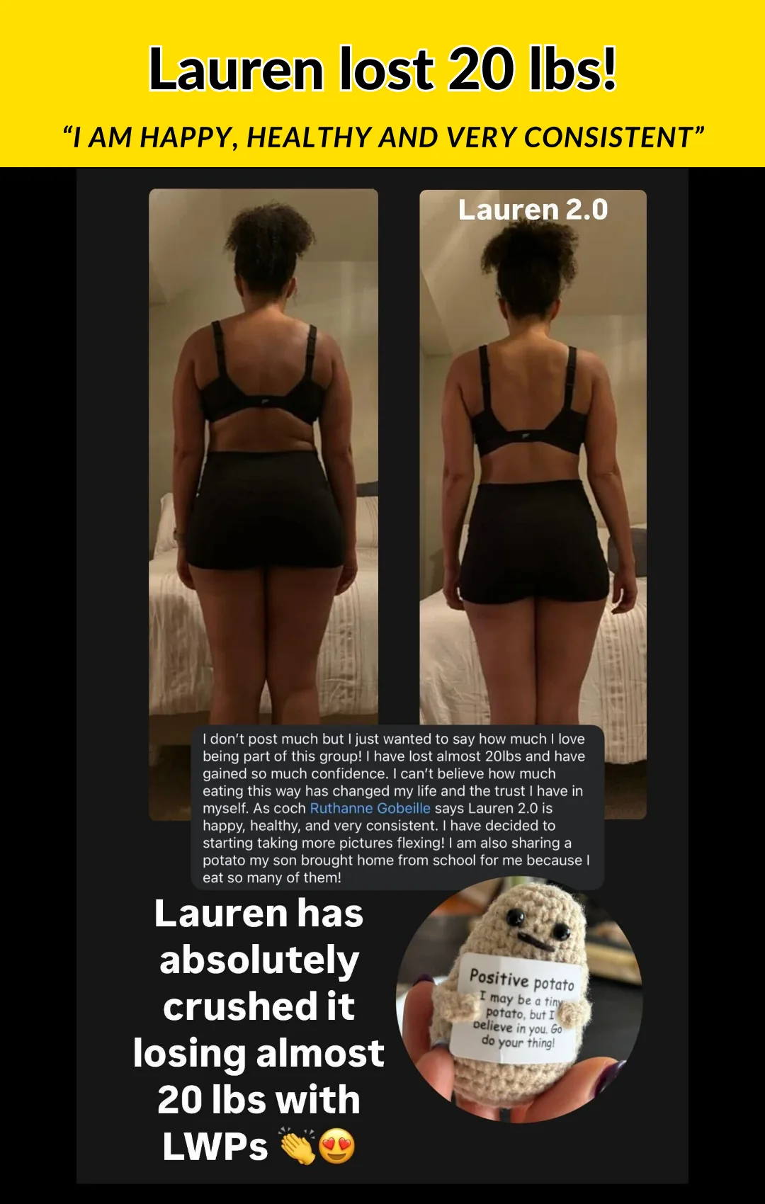 Lauren transformation: Almost 20 lbs lost