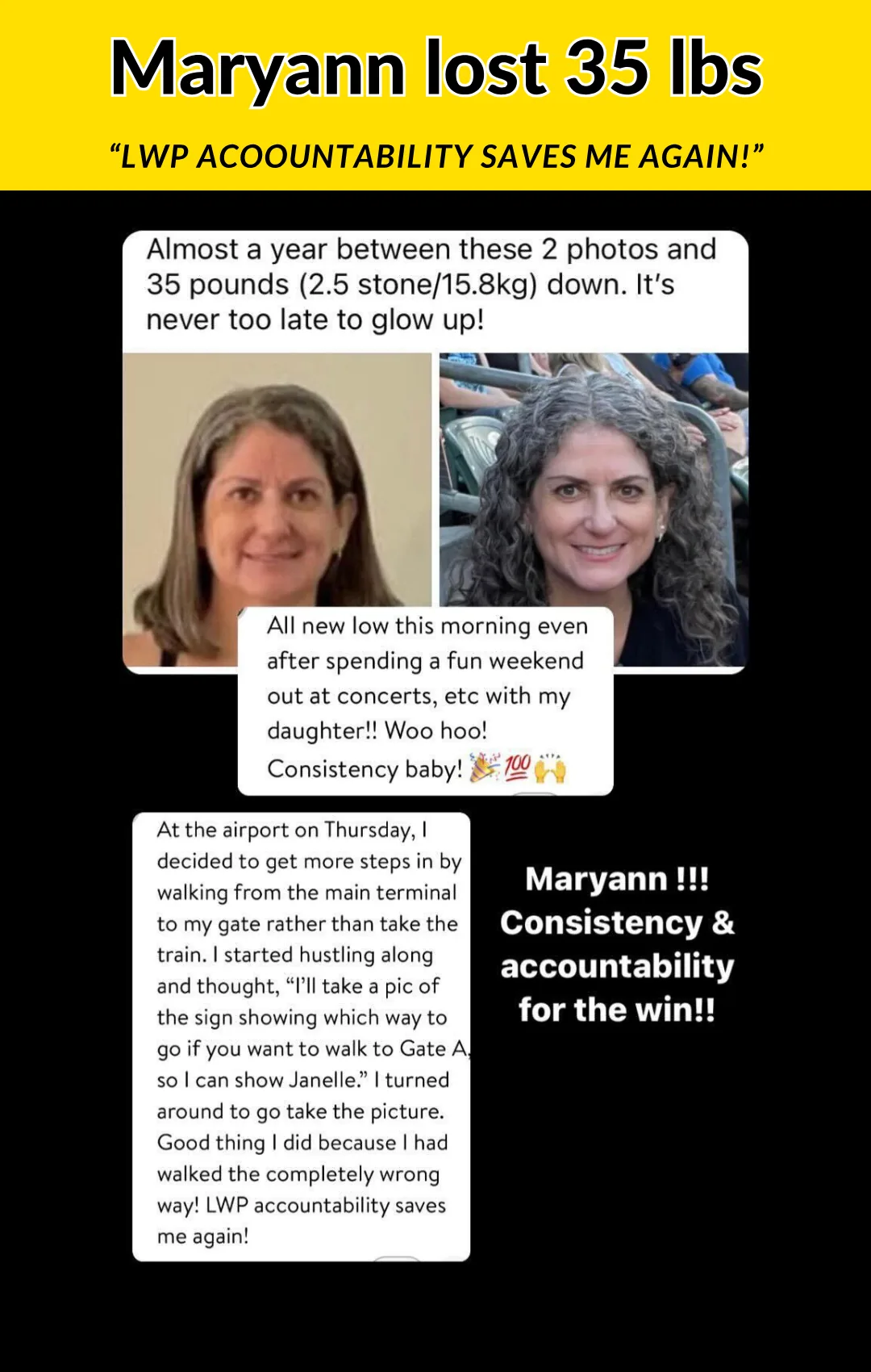 Maryann transformation: 35 lbs in a year
