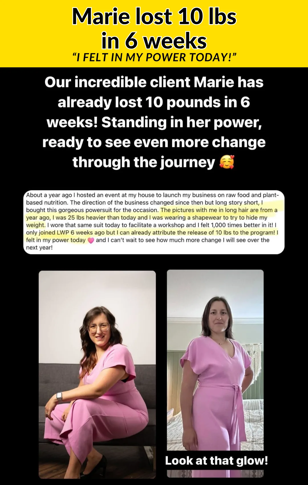 Marie transformation: 10 lbs in 6 weeks
